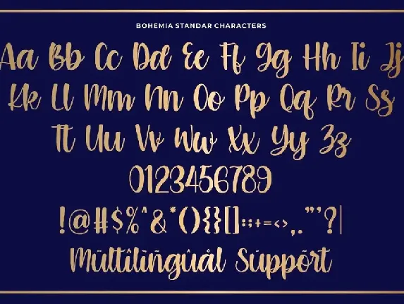 Bohemia a Script with Swash font