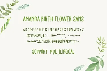 Amanda Birth Flower - An Ornament Script Font