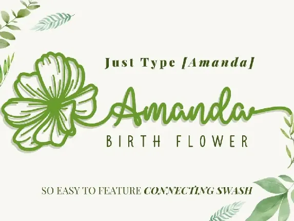 Amanda Birth Flower - An Ornament Script Font