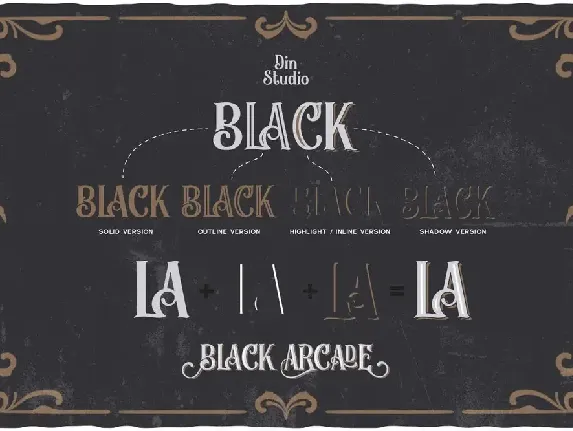 Black Arcade Font Pack (Vintage Font Combination)