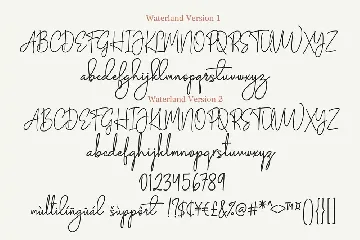 Waterland Signature font