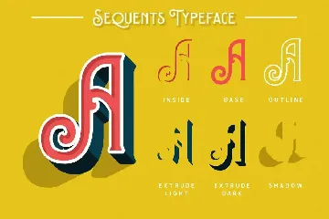 Sequents - Layered Font (+ORNAMENT)