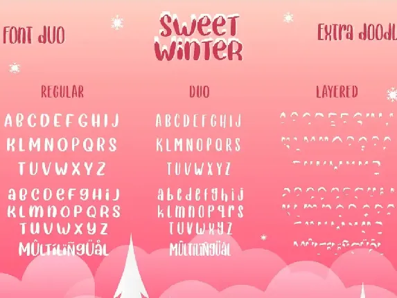 Sweet Winter - Layered Font Duo