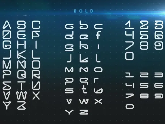 LineTech futuristic technology font