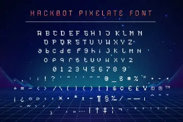 Hackbot - a Retro Pixelate Font