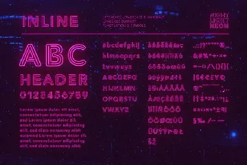 Retro Neon Font - Inline Style