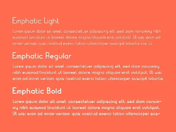 Emphatic - Modern sans-serif font family