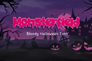 Monsterfield - Bloody Scary Halloween Font