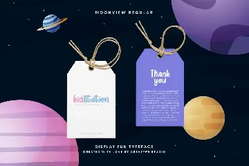 Moonview Display Children Fun font