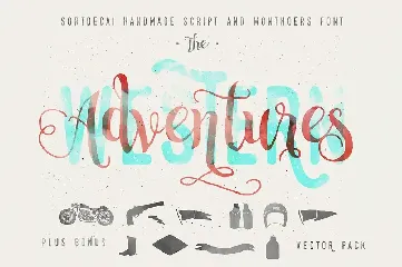 Sortdecai Handmade Script + Bonus Vector Pack font