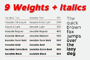 Invisible - Sans Serif Font Family