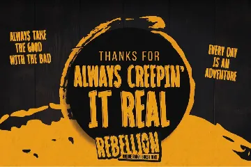 REBELLION - Unique Rough Brush Font