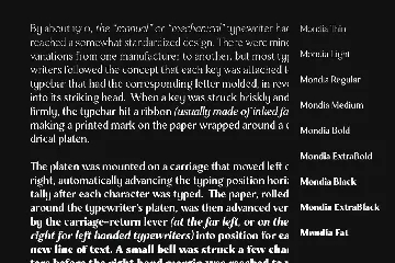 Mondia font