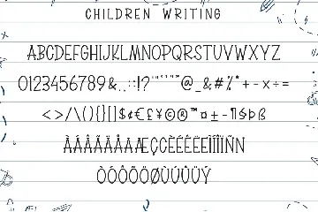 Children Writing - Kids Handwriting Font