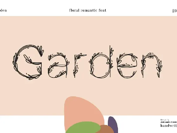 Garden|floral romantic font