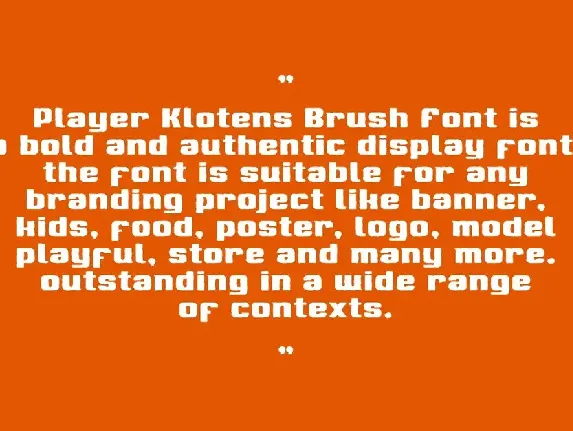 Player Klotens Brush font