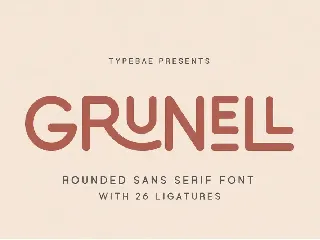 Grunell - Rounded Font with 26 Ligatures