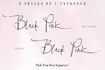 Black Pink Signature font