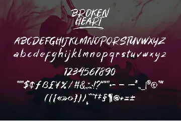 Broken Heart font