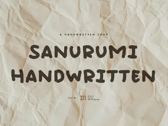 Sanurumi Handwritten | A Handwritten Font