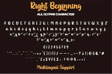 Right Beginning font