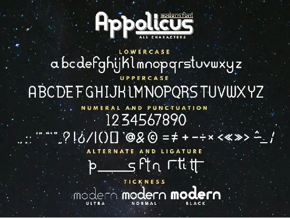 Appolicus - Bold, Regular, Ultra - Modern Font