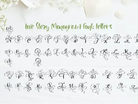 Love Story Monogram Font