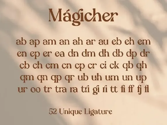 Magicher - Ligatures Connected Serif font