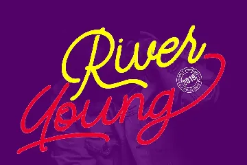 River Young | Monoline Script Font