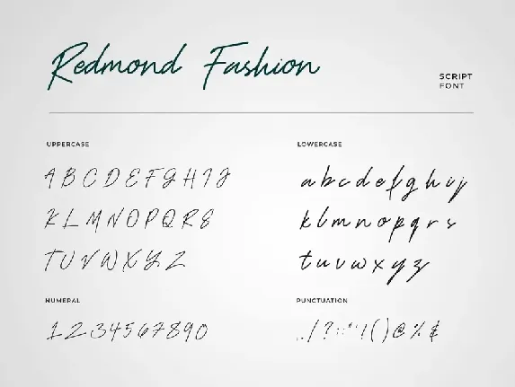 Redmond Fashion Handwritten Script Font