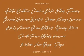 Babotta Clean Slanted Script Font