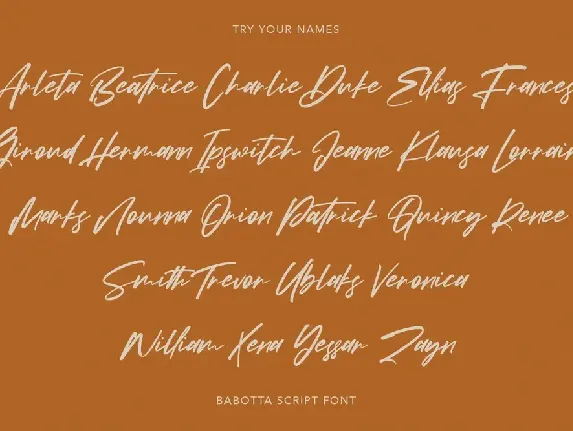 Babotta Clean Slanted Script Font