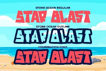 Stone Ocean a Bouncy Square Font