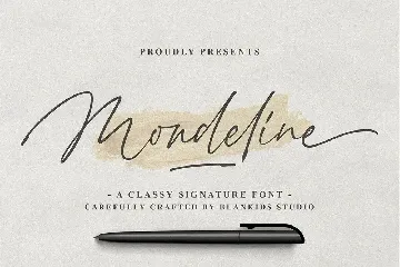 Mondeline a Clean Signature Font