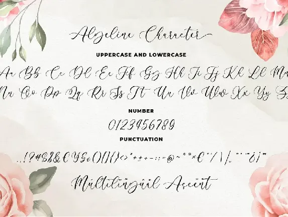 Algeline a Romantic Script Font