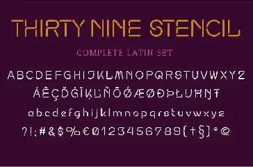 ThirtyNine-Stencil font