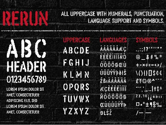 ReRun: A Stencil Font Family